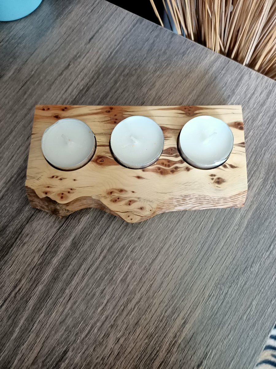 tealight holder yew wood