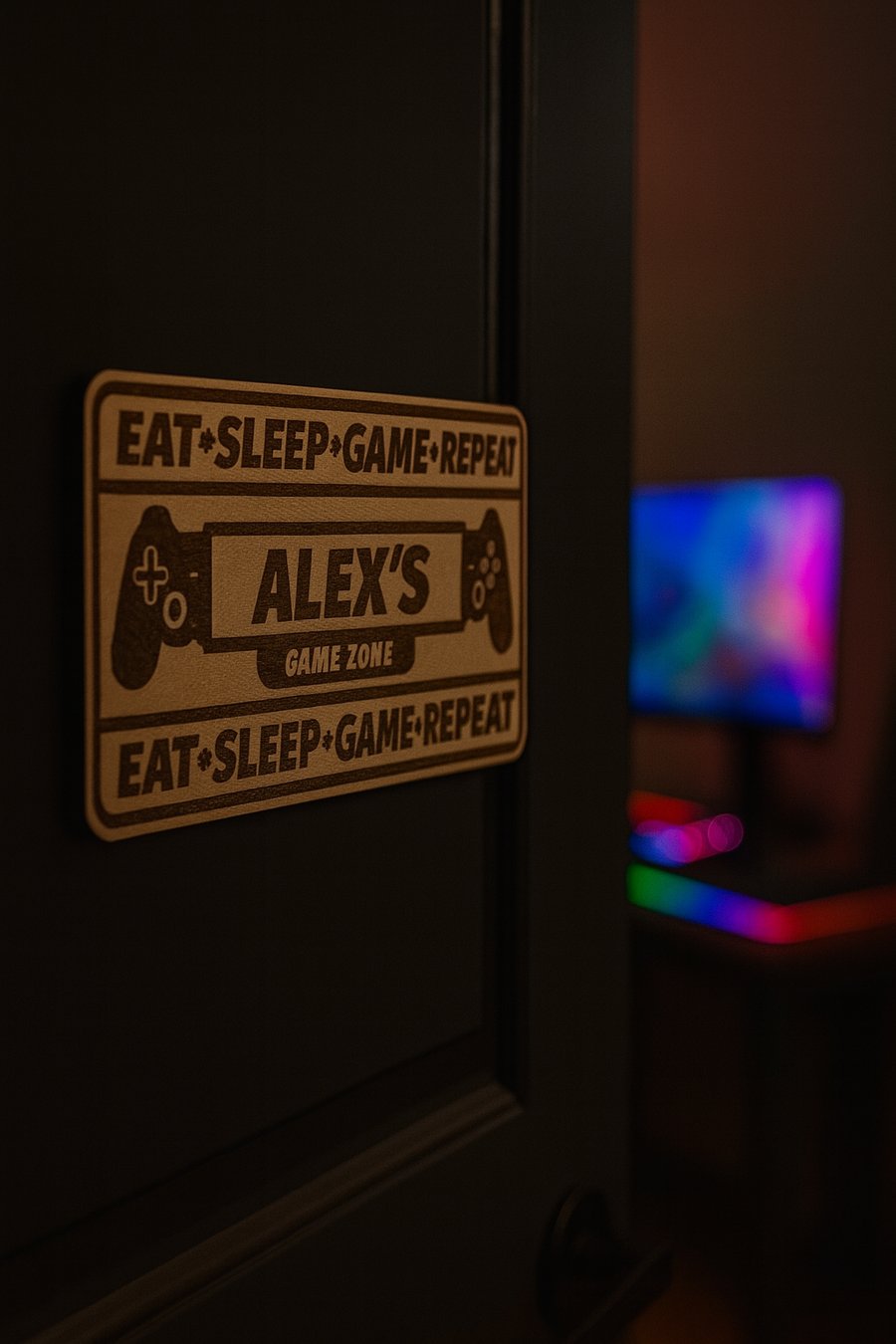 PERSONALISED RECTANGULAR GAMING SIGN