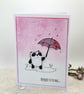 Get Well Card - cards, handmade, panda, umbrella, raindrops, pink - Image 4