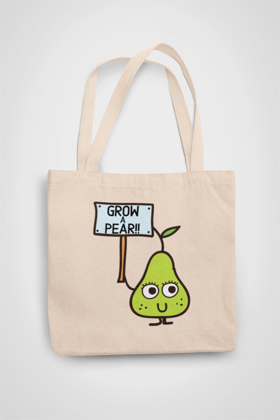 Grow a Pear Tote Bag Reusable Cotton bag - funny adult birthday present gift - 