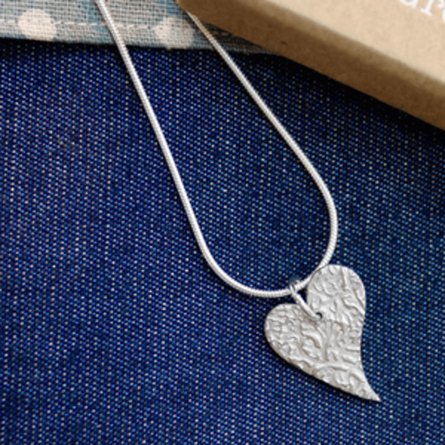 Fine Silver Heart Shaped Necklace