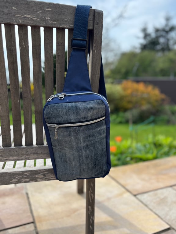 Denim detail backpack, rucksack, work bag, beach bag or day bag