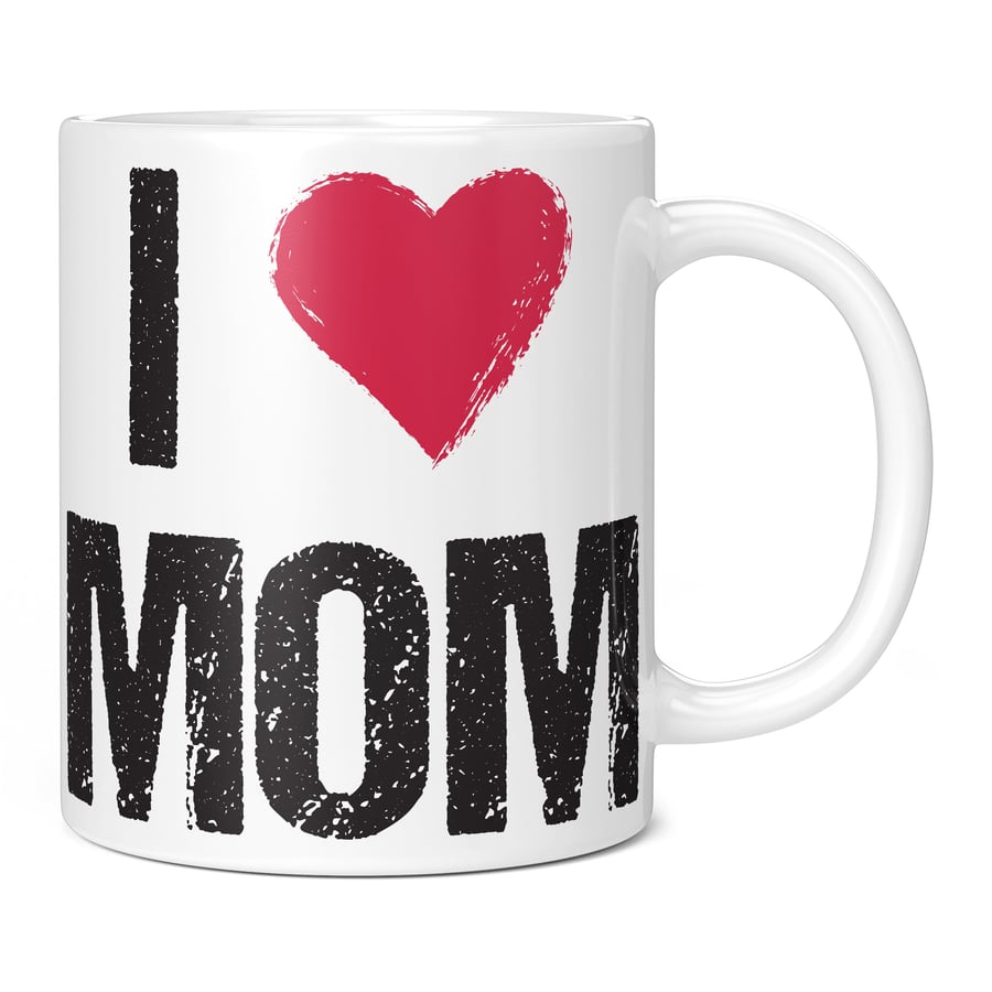 I Love Mom Novelty Mug Mothers Day Gift Present Idea Heart Mommy Mum UK