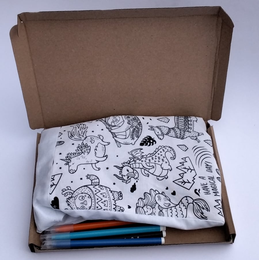 Magical Creatures Bag to Colour, Colouring Activity Set