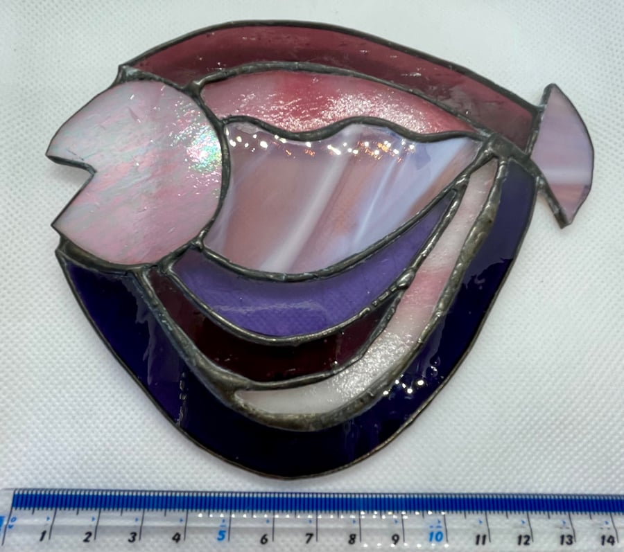 Stained glass Art Deco style fish