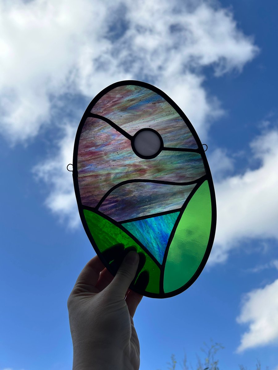 Celestial Cascade Stained Glass Art 