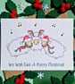 Sheep Christmas card, We wish ewe a Merry Christmas! Carol singing card