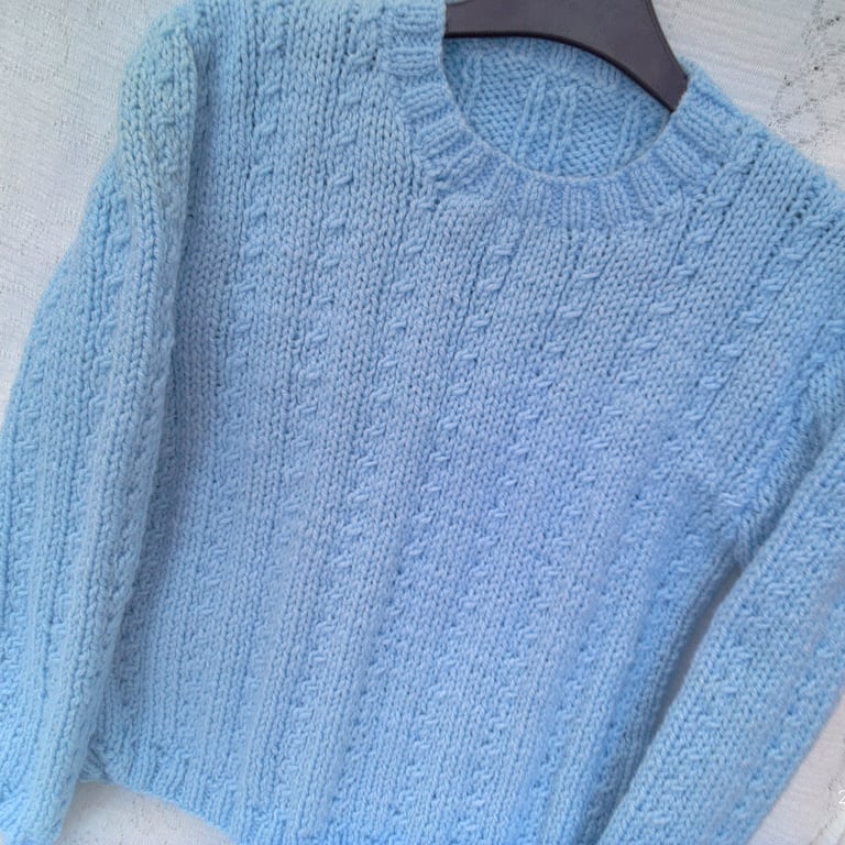 Child's Cabled Jumper, Birthday Gift, Round Neck Jumper, Custom Make, Jumper