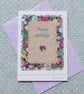 Hand-stitched birthday card, cheerful and pretty, to brighten up someone's day! - Image 4
