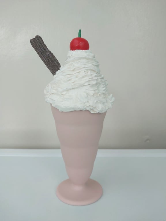 Faux Fake Ice cream sundae with flake shop prop dresser dessert decor