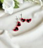 Red Heart Sunglasses Acrylic Earrings -  Retro Hoop Dangles - Image 4