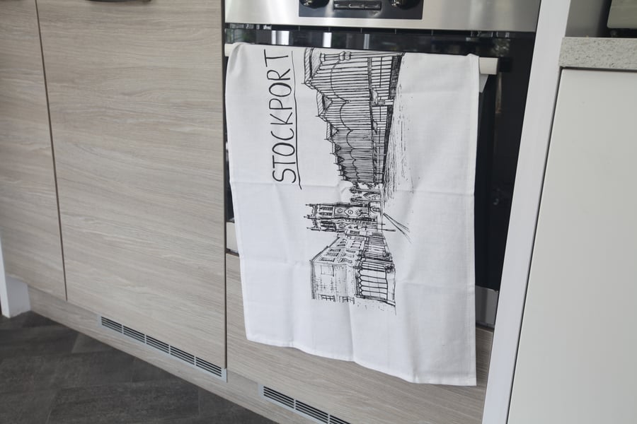 Stockport Skyline Tea Towel