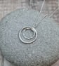 Sterling Silver 2 Circle Smooth and Twisted Necklace - JBJ2045 - Image 1