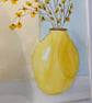 Hand painted watercolour Buds in a Yellow Vase. - Image 2