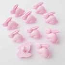 Pink Bunny rabbit buttons, animal buttons 15mm