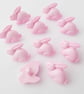 Pink Bunny rabbit buttons, animal buttons 15mm