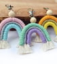 Macrame Rainbow keychain, Cotton Rainbow bag charm - Image 2