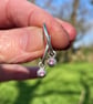 Silver and amethyst hoop earrings - Image 2