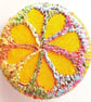 One Inch Badge Fabric Badge with Free Machine Embroidery  - Image 1