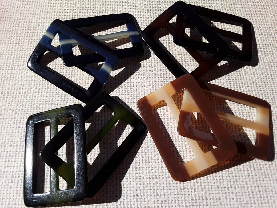 VINTAGE 2" (48mm) Casein Stripe Slide Buckles