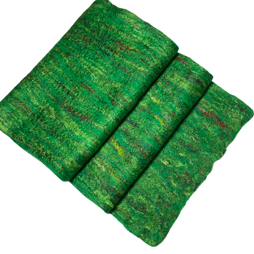 Merino wool and silk scarf in bright emerald green