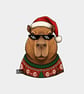 Funny Christmas Sticker Vinyl Xmas Decal For Adults - Capybara In Festive Jumper