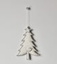 'Christmas Tree with a Glitter Star and Heart'- Hanging Decoration - Image 1
