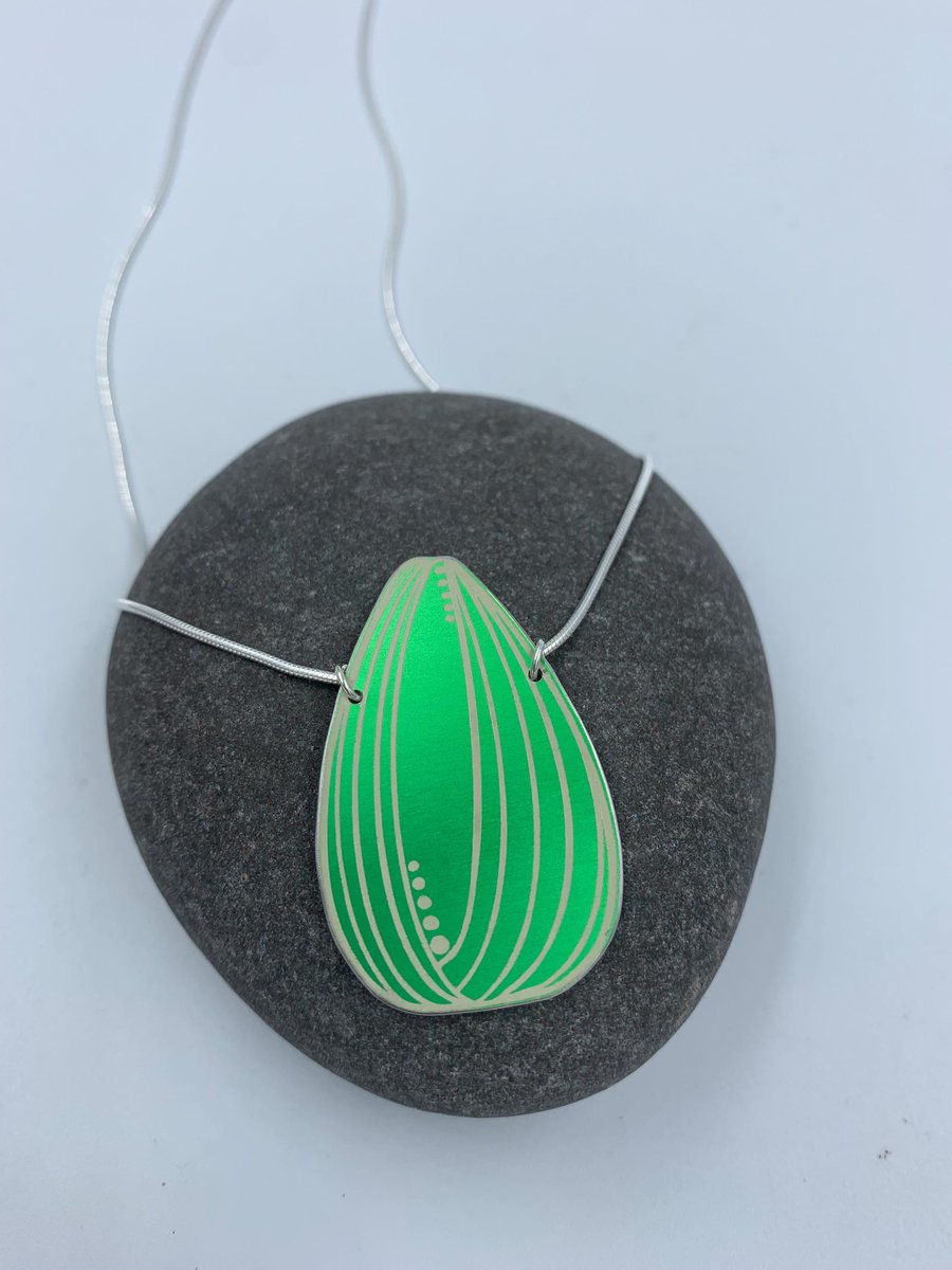 Spring green aluminium tulip pendant