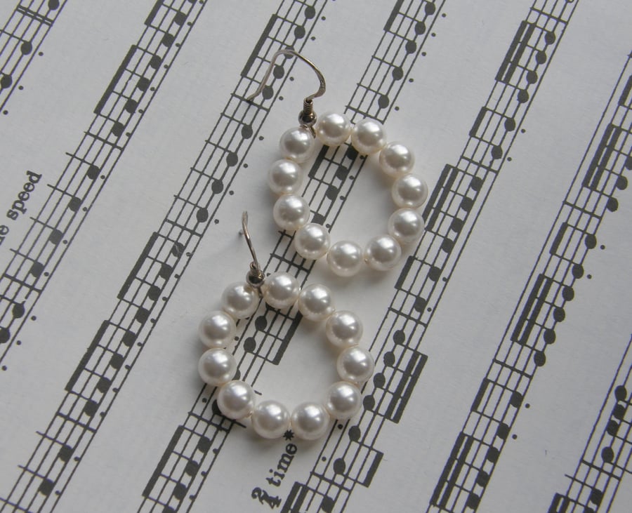 Sterling Silver Swarovski Pearl drop earrings
