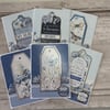 Greeting Card Set of 6 & 4 Bookmarks - C241