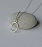 Silver Open Oval Pendant Necklace, Textured Sterling Silver Necklaces