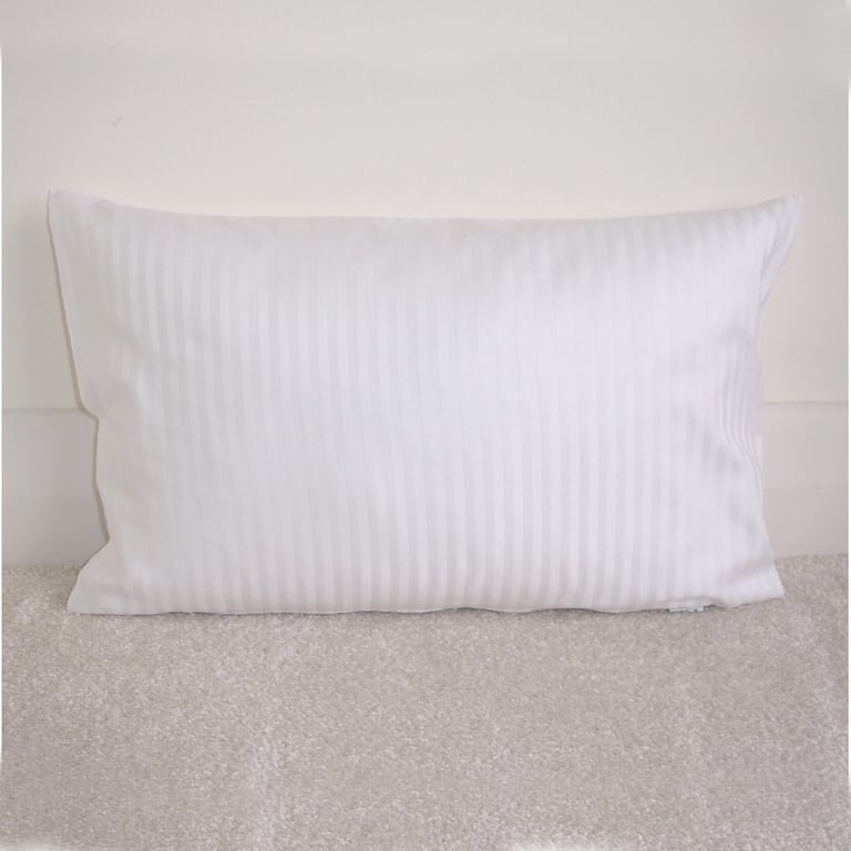 Tempur Travel Pillow Cover White 16"x10" 16x10 Cotton Sateen Ticking Stripes