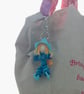 Little Blue Felt Elf Bag Charm or Keyring - Image 3