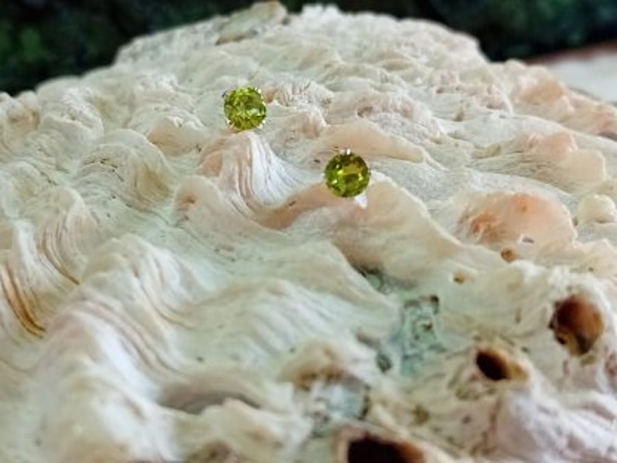 Faceted Peridot with Sterling Silver Earrings