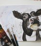 Nosy Cow. Original painting - Image 5