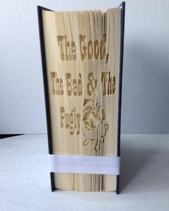 Pug, CUT & FOLD Book Folding Pattern - EMAILED PDF PATTERN