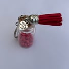 Jar of hearts keyring 