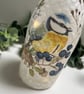 Decoupage Upcycled Glass Bottle Light - Blue Tit, Home Decor, Nature Inspired - Image 5