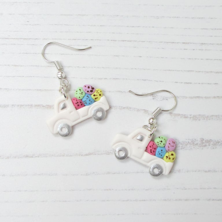 Easter Egg truck earrings