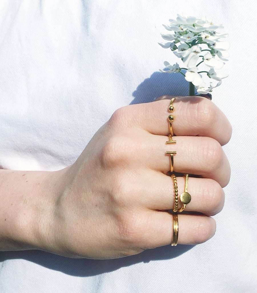 Delgadita by Fedha - skinny designer rings in vermeil, stackable, individual