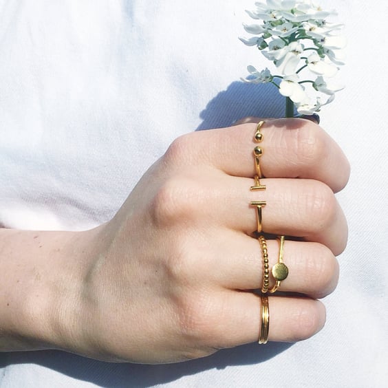 Delgadita by Fedha - skinny designer rings in vermeil, stackable, individual