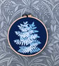 Pretty Fern Cyanotype Art- In an Embroidery Hoop - Image 1