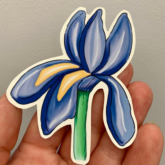 Stickers. Iris flower. Handmade. Vinyl. 
