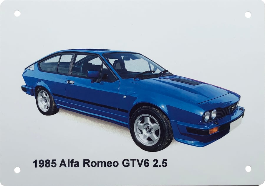 Alfa Romeo GTV6 1985 - Aluminium Plaque - A5 or 203x304mm