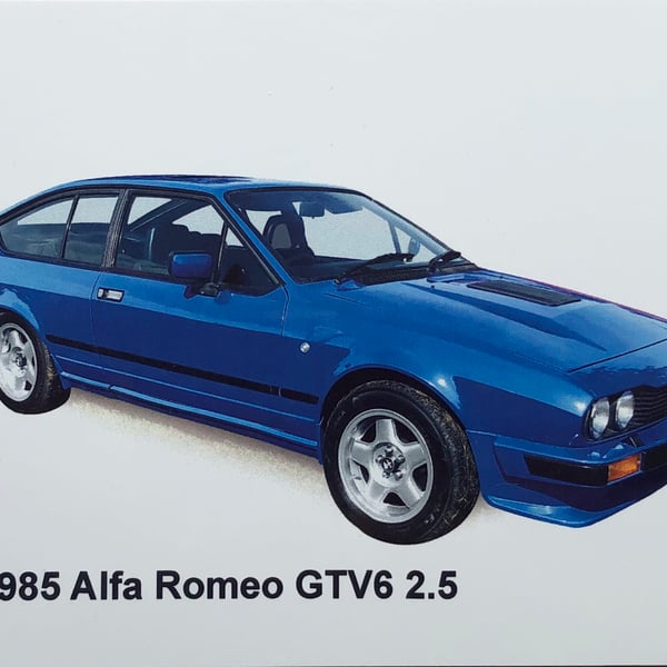 Alfa Romeo GTV6 1985 - Aluminium Plaque - A5 or 203x304mm