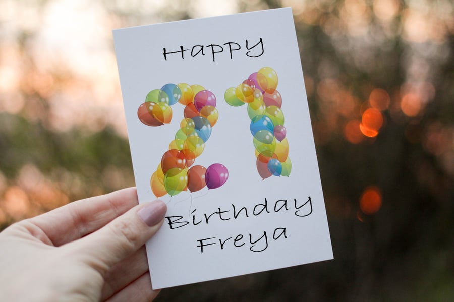 21st Birthday Card, Card for 21st Birthday, Birthday Card, Friend Birthday Card