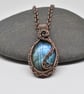 Wire Woven Labradorite and Copper One of a Kind Pendant - Image 5