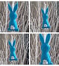 Easter bunny hanging decoration in bright blue. - Image 1