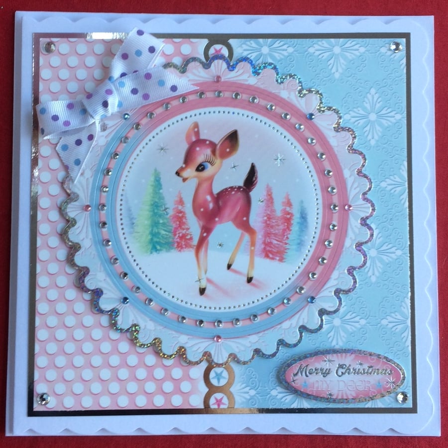 Christmas Card Merry Christmas My Deer 3D Luxury Handmade