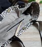 Roomy Upcycled Denim and Leopard Print X-Large Tote Bag - Image 6